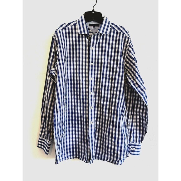 Tommy Hilfiger Other - Tommy Hilfiger Mens Regular Fit Button Up Long Sleeve Plaid Shirt Size 16 Blue